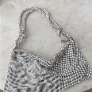 Silver Beaded Women's Bag